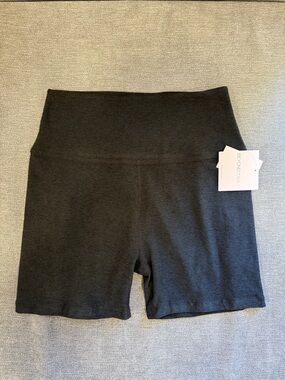 Beyond Yoga High-Waist Charcoal Bike Shorts NWT XL